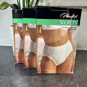 Vtg Playtex Secrets Lace‎ Accents Tummy Control Panties 2834 White Large 3 Pair